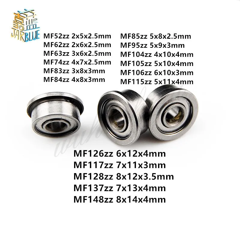 50 шт. миниатюрные фланцевые подшипники MF52ZZ MF62ZZ MF63ZZ MF74ZZ MF83ZZ MF84ZZ для MF148ZZ тонкие