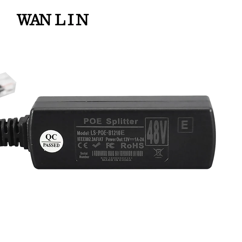 WANLIN DC 48 В до 12 В POE адаптер-форсунка POE сплиттер разъем IEEE802.3af 10/100 м для ip-камеры VoIP телефон AP 15,4 Вт Выход