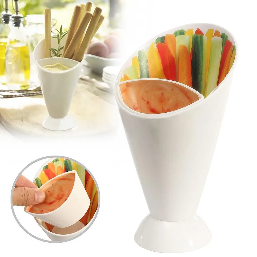 1 шт. кетчуп Варенье DIP чашу фри овощи конический и встроенный погружения Кубок