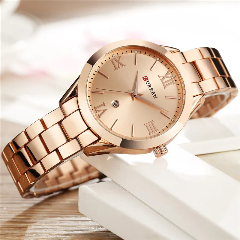 Relogio Feminino CURREN Модные женские часы Топ Бренд роскошные из нержавеющей стали