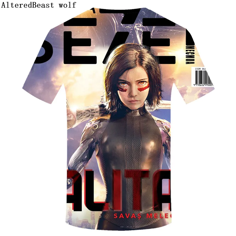 Фирменная футболка Alita с изображением ангела битвы 3d в стиле Харадзюку Мужская