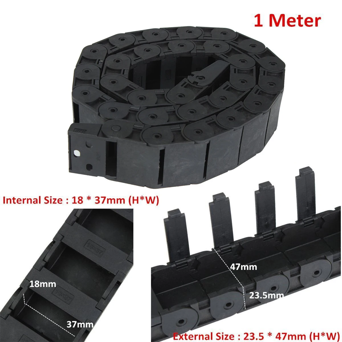 1 шт. черный длинный пластиковый нейлоновый кабель сопротивление цепи м 1000 мм 40