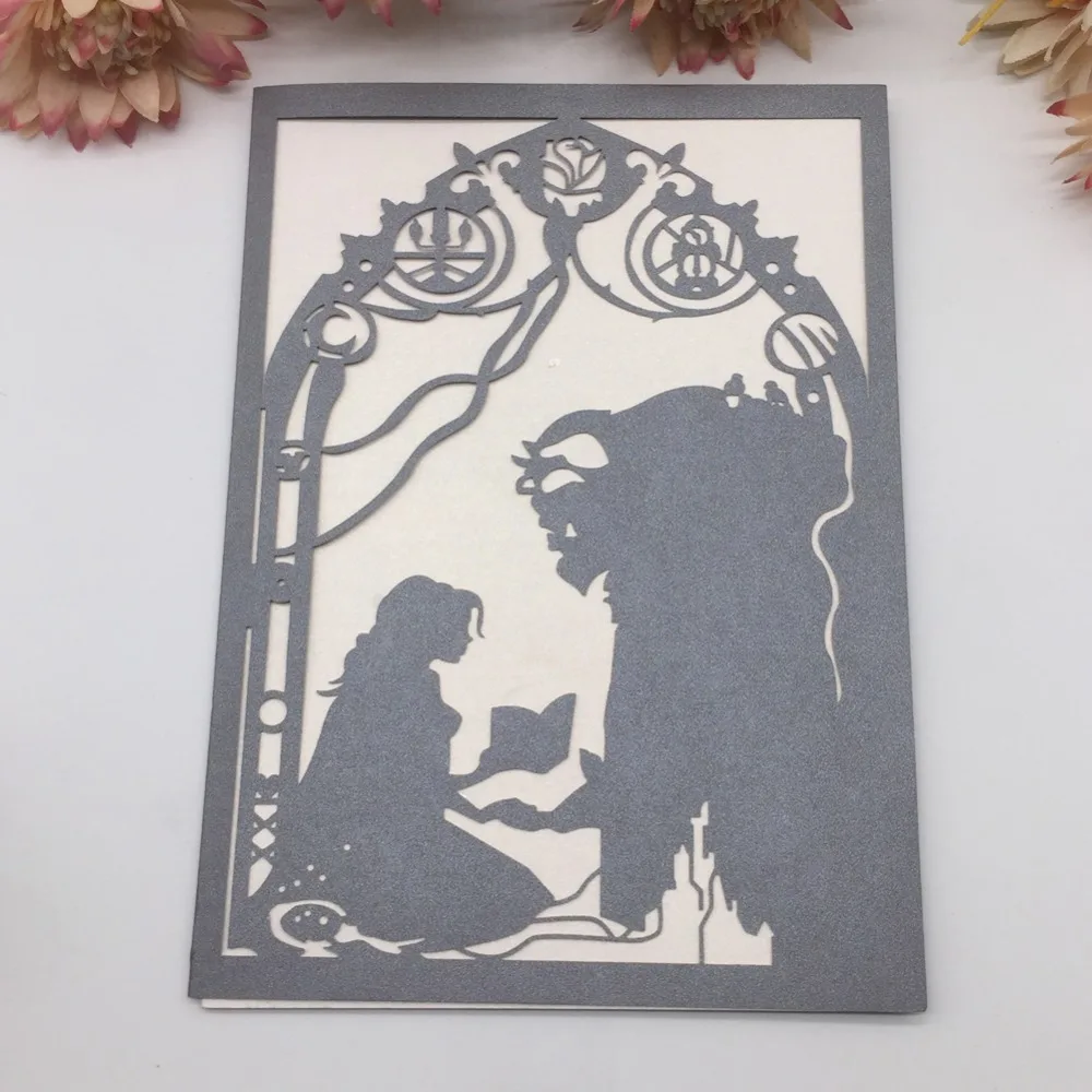 25 шт./лот открытка с героями мультфильмов Красавица и Чудовище на день рождения