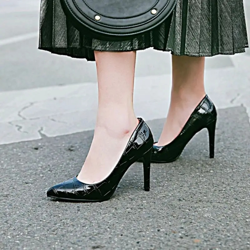 FITWEE/5 цветов женские туфли лодочки на высоком каблуке с узором из камней