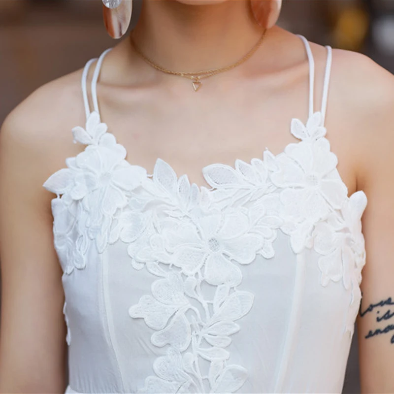 Платье PERHAPS U женское с открытой спиной однотонное белое кружевное пляжное миди