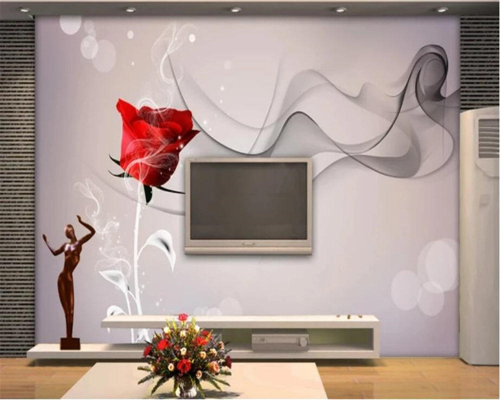 wellyu Custom large mural 3D living room bedroom обои background wall paper rose smoke papel de parede wallpaper for walls 3 d |