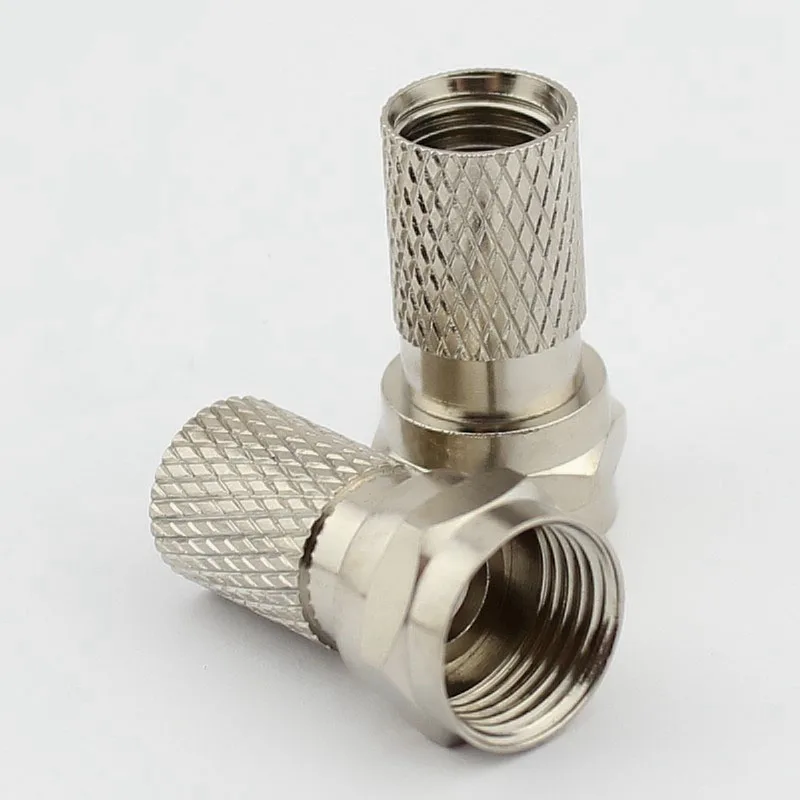 100pcs TV Cable F Connector 2P Digital Satellite Set-top Box 75-5 Self-tightening Screw Head Inch or Metric | Обустройство дома