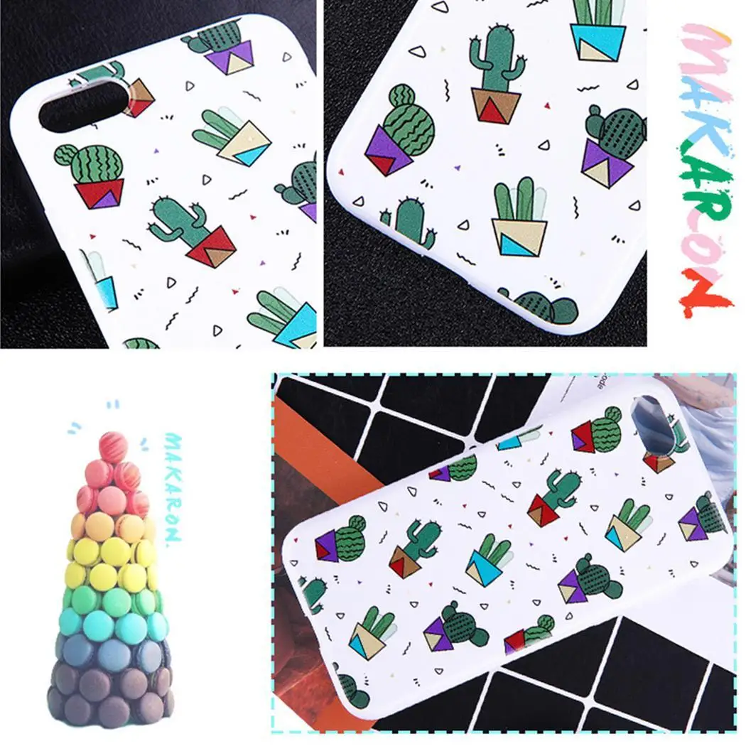 Fashion TPU Cactus Printing Mobile Phone White Cases For iPhone | Мобильные телефоны и аксессуары