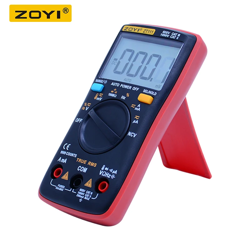 ZOYI ZT111 мини цифровой мультиметр 9999 отсчетов Ом AC/DC Напряжение Амперметр