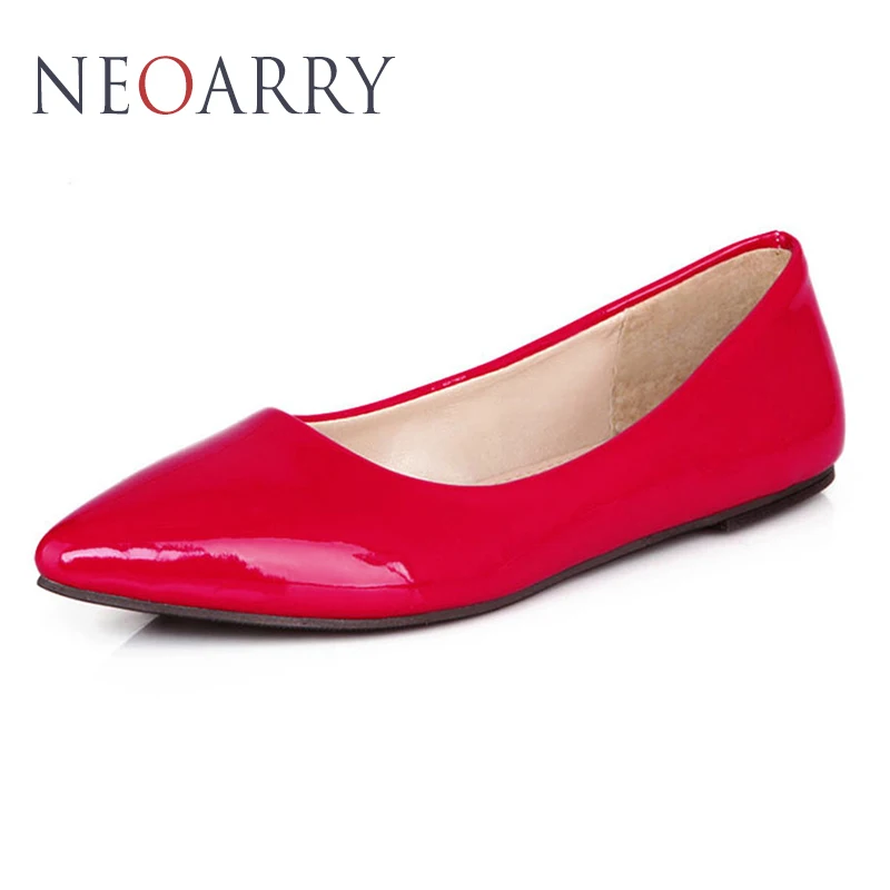 Neoarry Дамская обувь Острый носок Балетки на плоской подошве цвет желтый синий