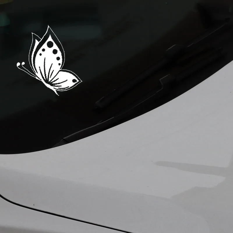YJZT 13.1CM*16.5CM Car Sticker Butterfly Princess Art Decals Vinyl Decor Black/Silver C24-0214 | Автомобили и мотоциклы