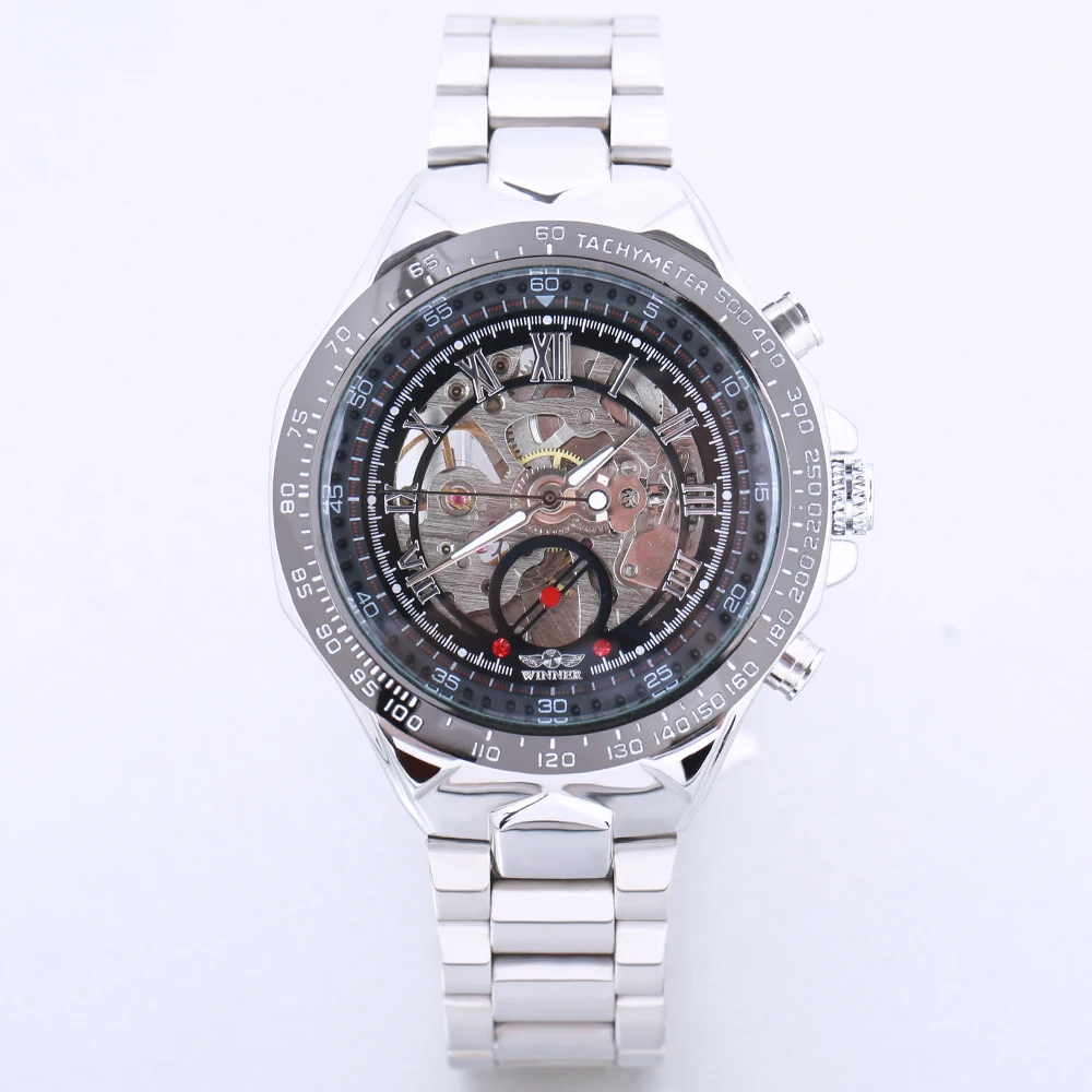 Часы скелетоны Winner мужские классические брендовые Роскошные модные