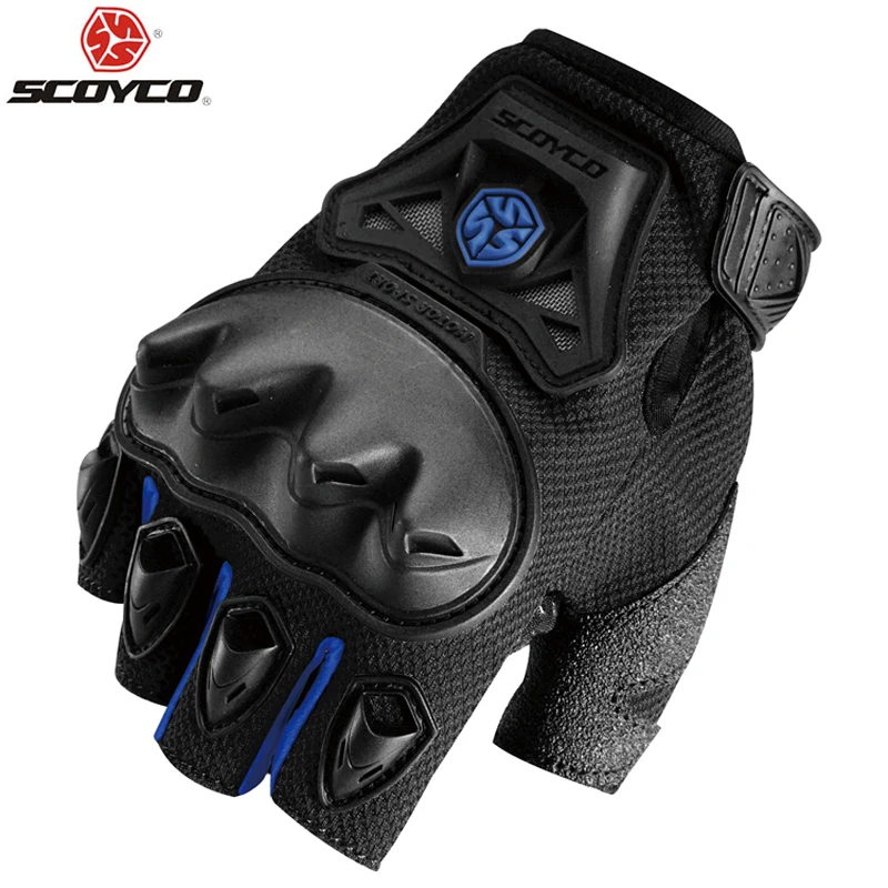 Scoyco M 29D Перчатки Кожаные Мотоциклетные без пальцев высокие защитные оболочки