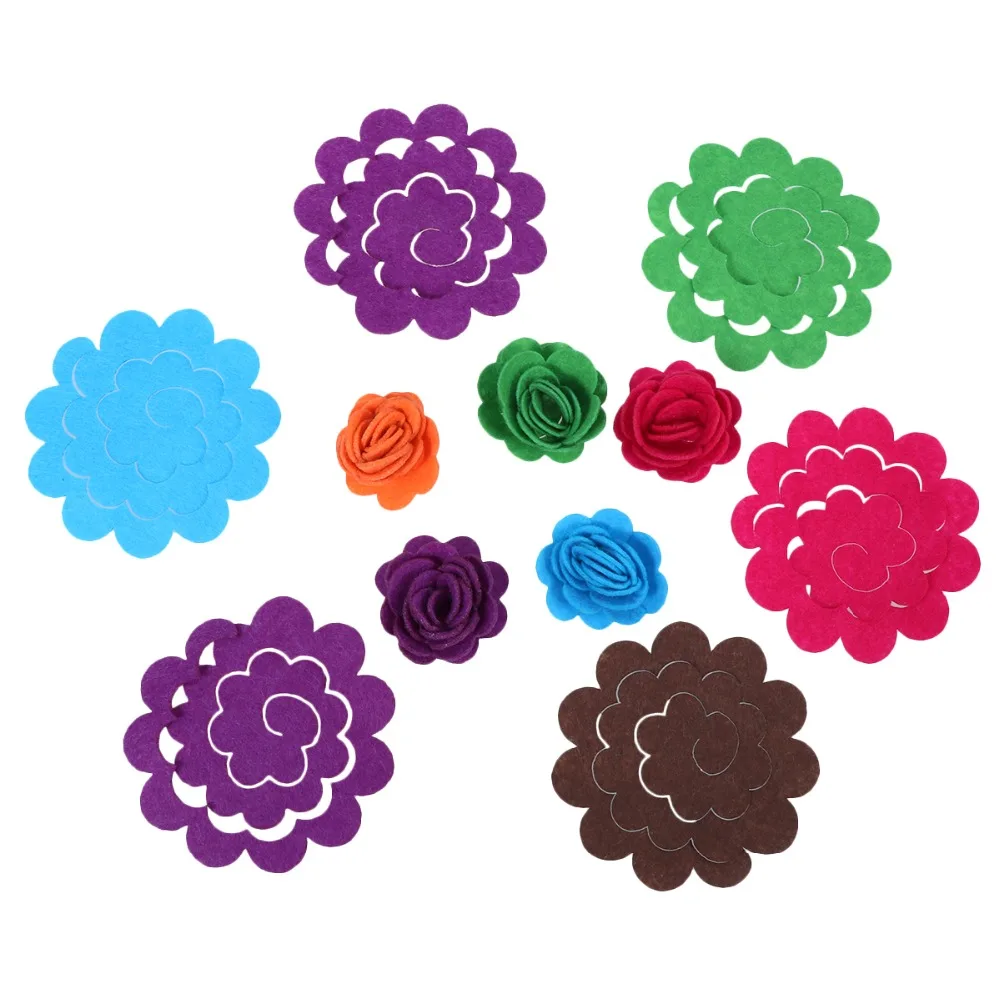 50 Pcs Simulation Felt Flower Cute Fashion Flower Appliques Exquisite Die Cut Felt Florals for Sewing DIY Crafts(Mixed Color