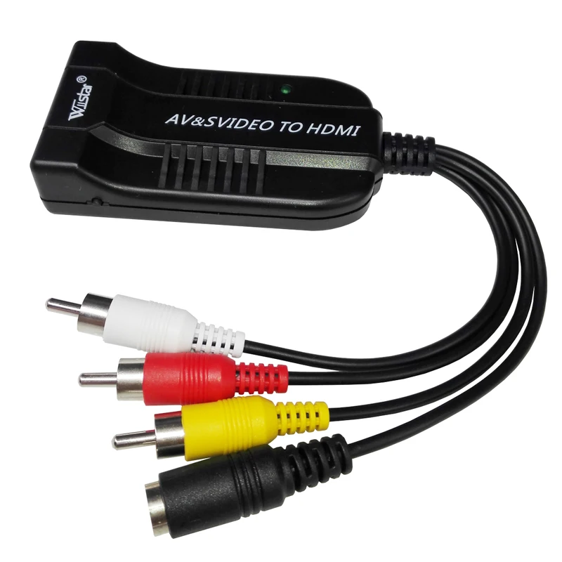 Мужской AV CVBS/S Video to HDMI конвертер композитный 3RCA AV/S адаптер Поддержка 1080P для HDTV