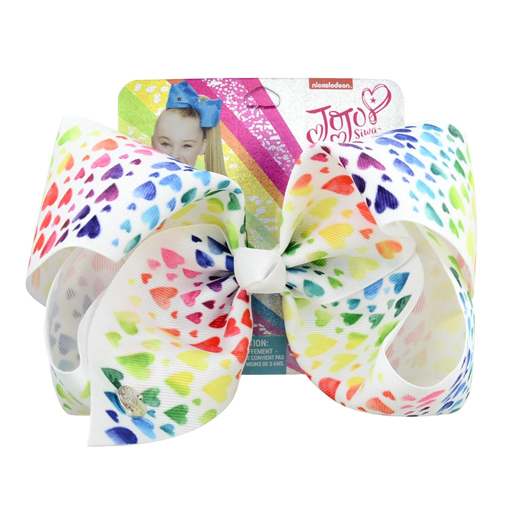 Бант для волос с принтом в виде единорога звезды сердца 8 дюймов |