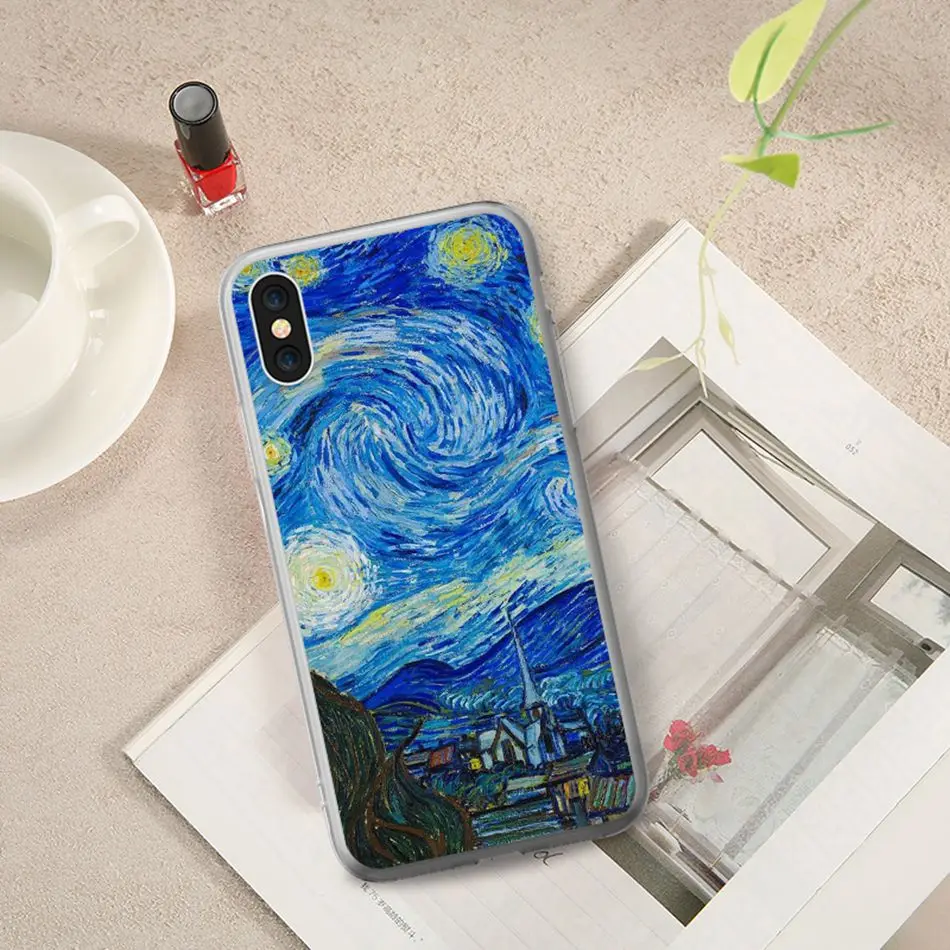 KISSCASE 3D Выбивает чехол живопись маслом для Honor 8x10 9 Lite мягкая Живопись чехол для Huawei p20 P Smart Cover Coque Capinhas чехол на honor 8x чехол на huawei p20 lite чехол на хонор 8х ван гог на honor 10 lite