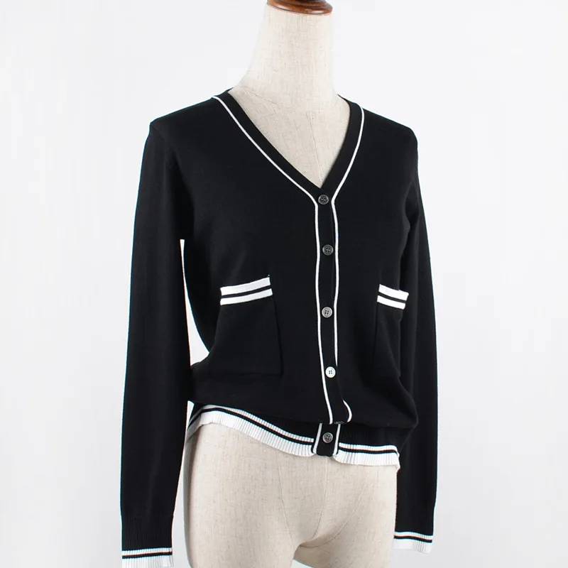 BYGOUBY 2019 Women Sweater Long Sleeve Cardigans With Pocket Loose Big Yards Joker Casual Sweaters Coat Striped Stitching Top |