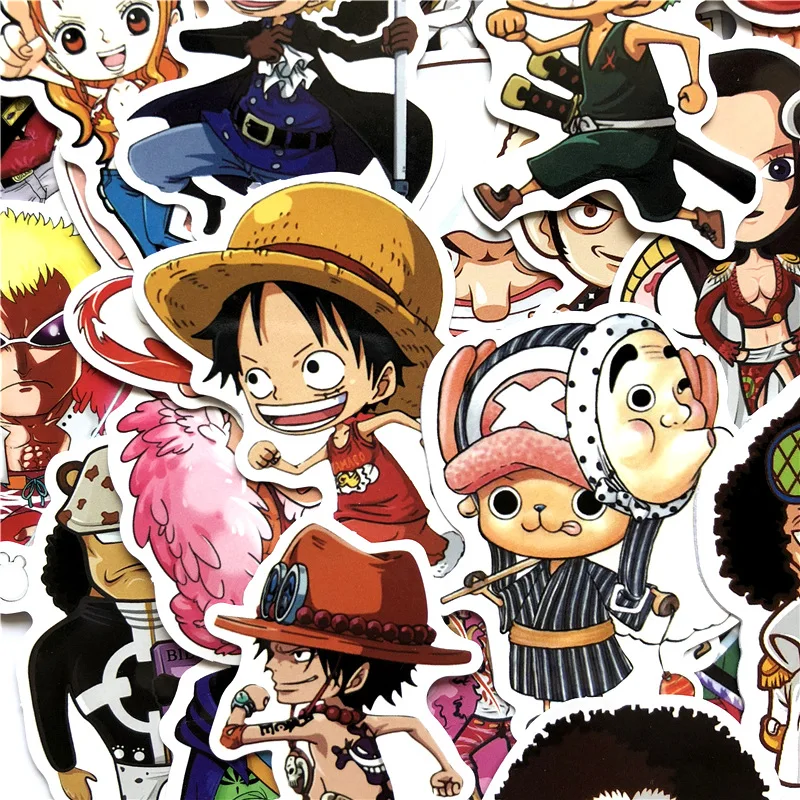 60 шт./лот аниме цельные наклейки Luffy для автомобиля ноутбука ПВХ Рюкзак домашняя