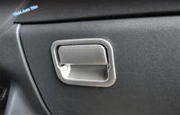 lapetus the copilot glove storage box handle cover trim 2 pcs for mitsubishi outlander 2016 2019 matte abs black wood grain