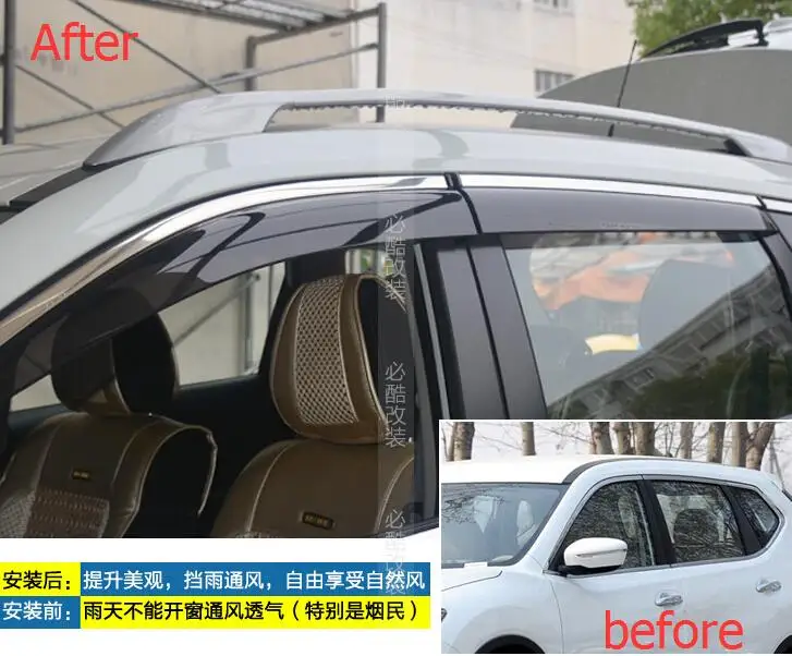 Оконные козырьки Lapetus навес от солнца и дождя Накладка для Nissan X Trail / Rogue 2014 2020