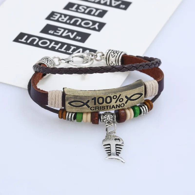 Hot Believe Faith Charms Bracelet Men Personality OL Success Genuine Leather Bracelets for Women Partner Gift Drop Shipping | Украшения и