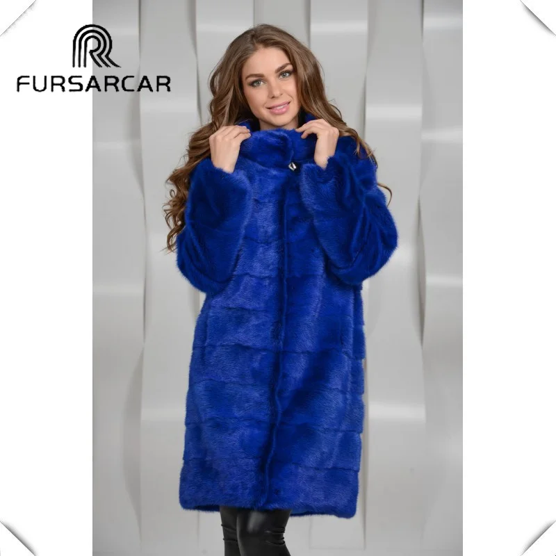 Меховая женская шуба из натуральной норки FURSARCAR теплая зимняя куртка цельного