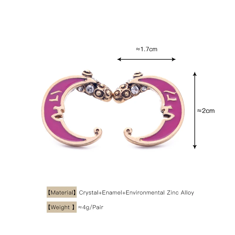 Большие цены Симпатичные синие и фиолетовые эмалевые серьги-гвоздики в форме