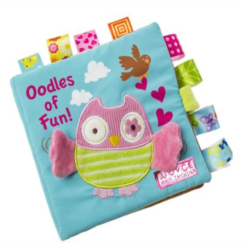 C01803 Детские игрушки, животные, обезьяна/Сова/собака, игрушки для новорожденных, Обучающие Развивающие детские тканевые книги, милая тканевая книга для малышей - Цвет: C01803