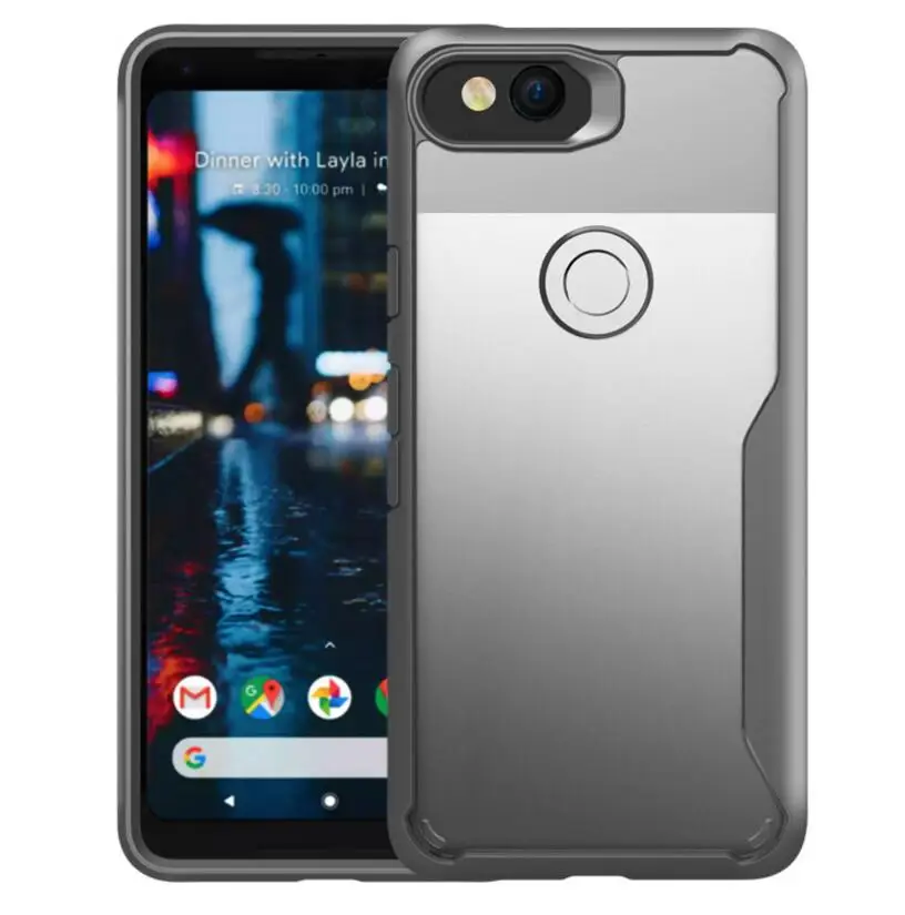 Сверхмощный бампер для Google Pixel 2 Чехол прозрачный щит Гибридный защита от падения защитный чехол для Google Pixel 2 XL чехол - Цвет: gray