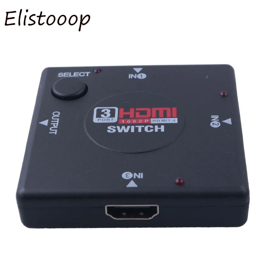 Переключатель Elistooop Full HD 1080P Mini 3 порта HDMIv1.3 HDMI разделитель усилитель Vedio|Кабели HDMI|