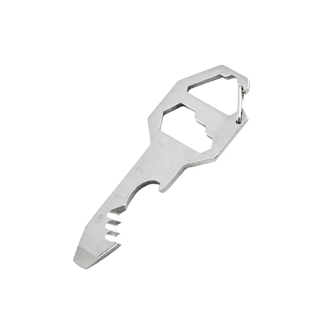 

Stainless Steel bottle open Multifunction Wrench Keychain Bottle Opener Cutter Screwdriver Ruler EDC Tool key tool bottle opener