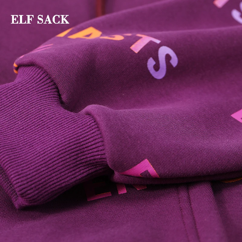 ELFSACK модные новые женские свитшоты хлопковые повседневные толстовки с буквенным