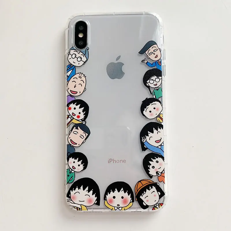 Chibi Maruko Милый мягкий чехол для телефона с рисунком Crayon Shin chan Chibi Maruko для iPhone 6 6s 7 8 Plus X XS XR XSMax 11 Pro Max - Цвет: Chibi Maruko