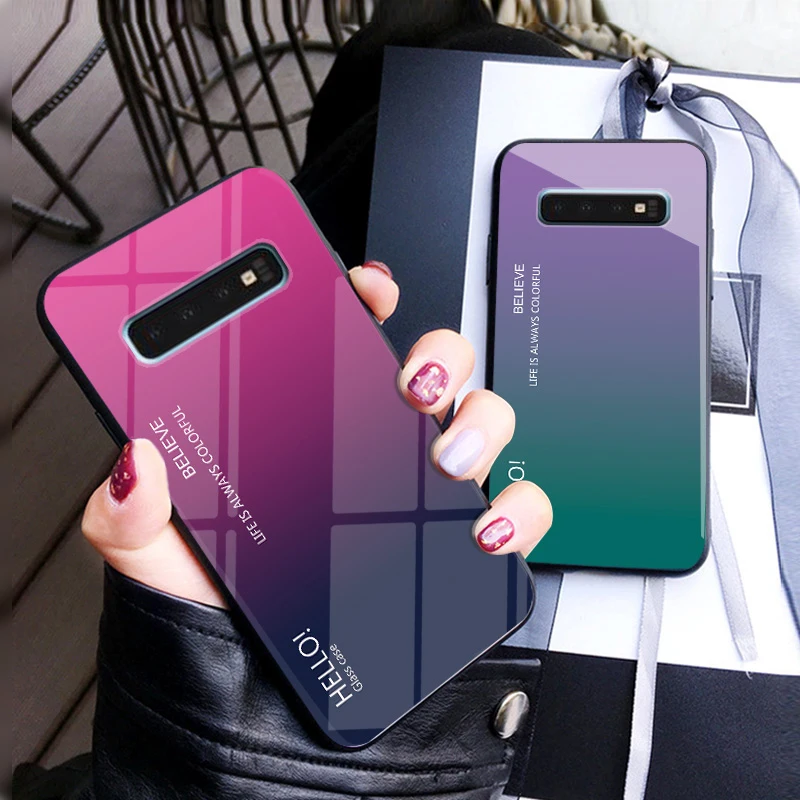 Чехол MUCHI для Samsung Galaxy A8 2018 роскошный градиентный стеклянный чехол S10 Plus S10e A6