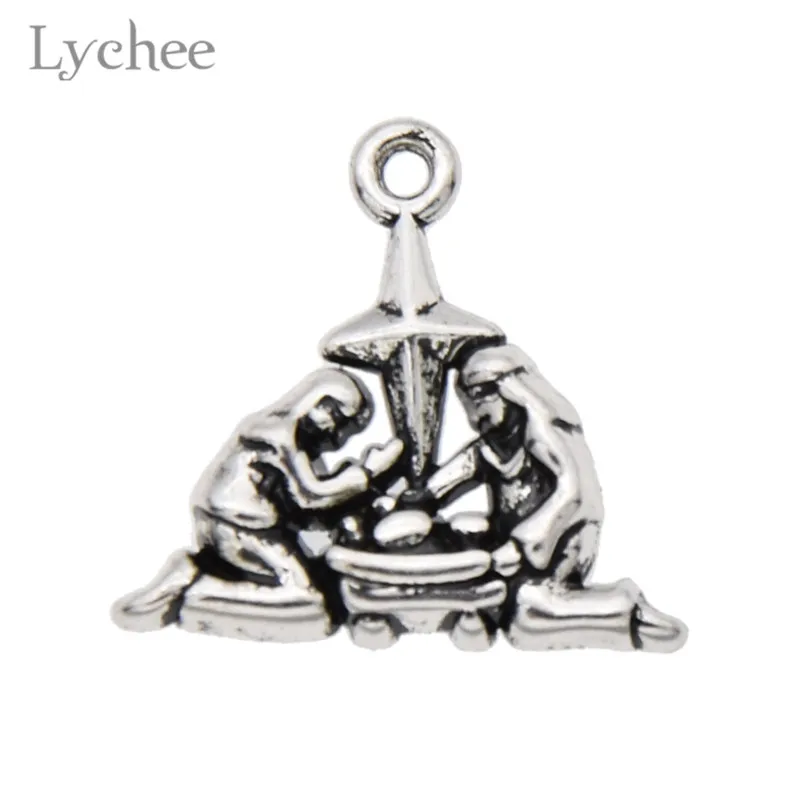 Lychee винтажные подвески из сплава в форме звезды Иисуса Рождества Античные