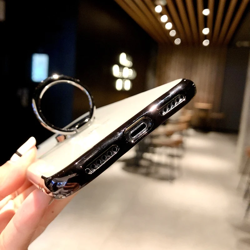 Чехол для iphone 8 7 plus 6 s 11 Pro Max прозрачный чехол с магнитным кольцом XS XR X