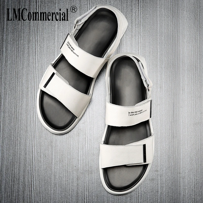 

summer sandals Sneakers Men Slippers Flip Flops casual Shoes beach outdoor anti-skid fashion Genuine Leather all-match cowhide