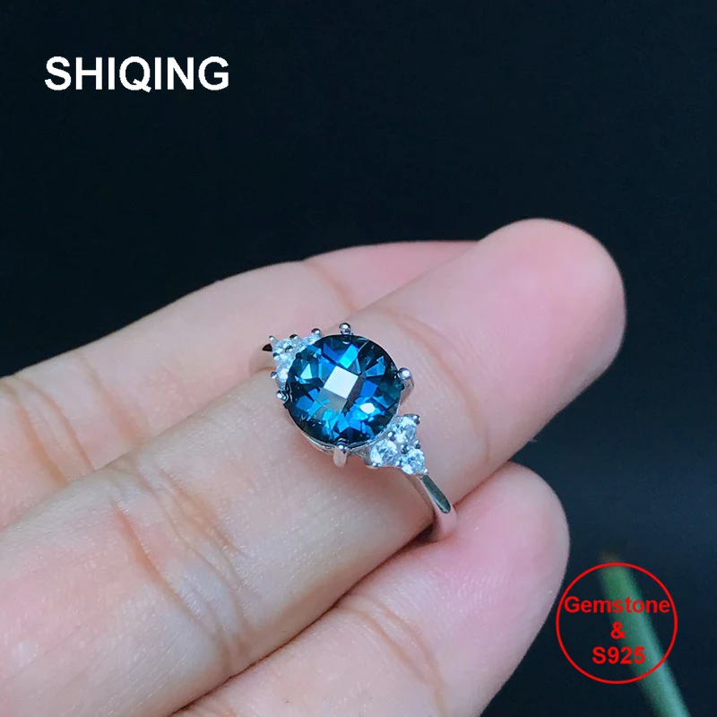 

Лимитированное количество SHIQING, лучшее качество, топаз, особая огранка, блестящие серебряные кольца для помолвки