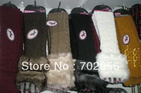 new arrival winter solid faux fur knitted fingerless long gloves arm warmers 24pairslot mixed colors 3421
