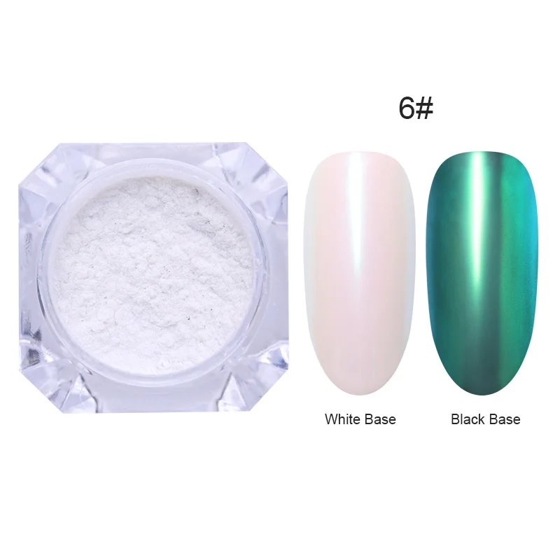 Mirror Powder 6 1 г зеркальный блеск для ногтей хромированная пигментная оболочка Ослепительная DIY салон микро голографическая пудра лазер для украшения ногтей маникюр - Цвет: Mirror Powder 6