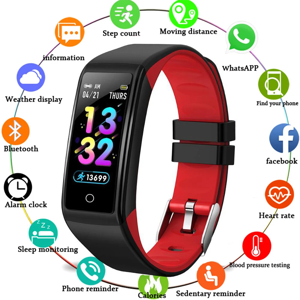 Фото Smart Band Blood Pressure Heart Rate Monitor 0.96 inch TFT HD Color Screen IP67 Waterproof Bracelet For Android iOS C1 Plus Электроника Smart Band Blood Pressure Heart Rate Monitor 0.96 inch TFT HD Color Screen IP67 Waterproof Bracelet For Android iOS C1 Plus Электроника
