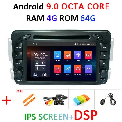 DSP ips 64G Android 9,0 2 DIN dvd-плеер для Mercedes Benz W209 W203 M ML W163 Viano W639 Vito Vaneo gps Радио навигационный экран - Цвет: 9.0 4G 64G IPS DSP