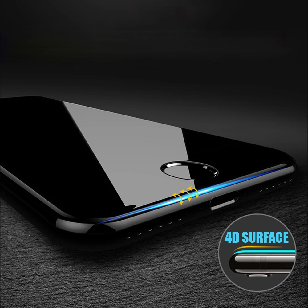 LECAYEE 5D стекло для iPhone 7 8 6s Plus закаленное X изогнутый край Полное покрытие Защитная