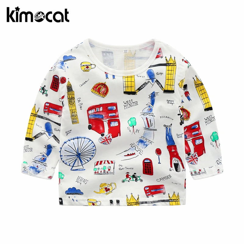 Kimocat весенне-осенний комплект одежды для детей футболка и штаны спортивный