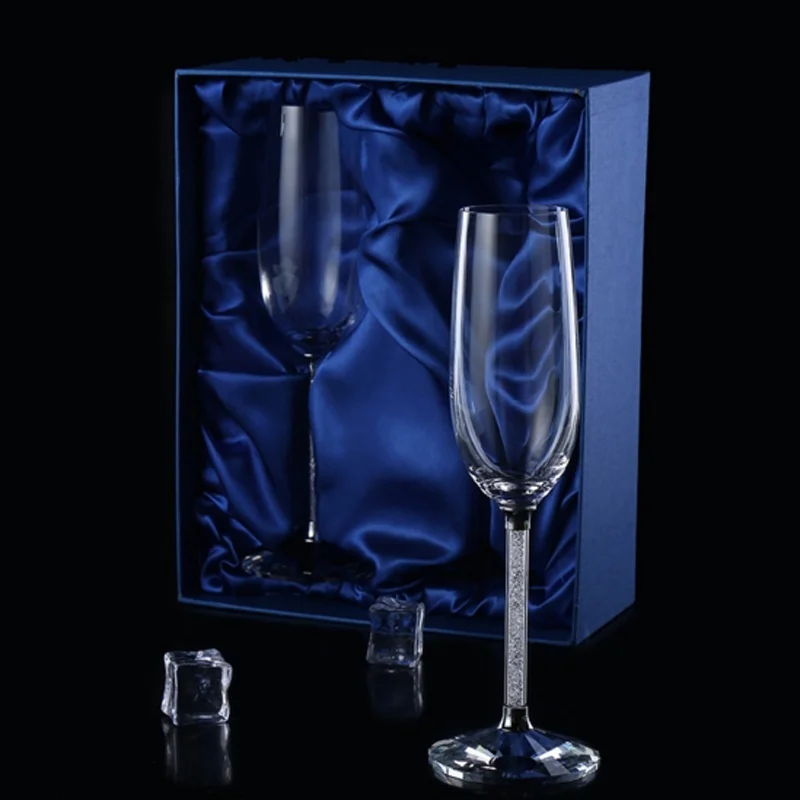 

Creative Wedding Wine Glass cup unique Champagne Flutes Crystalline Party Gift Toasting Glass Goblet Crystal Anniversary