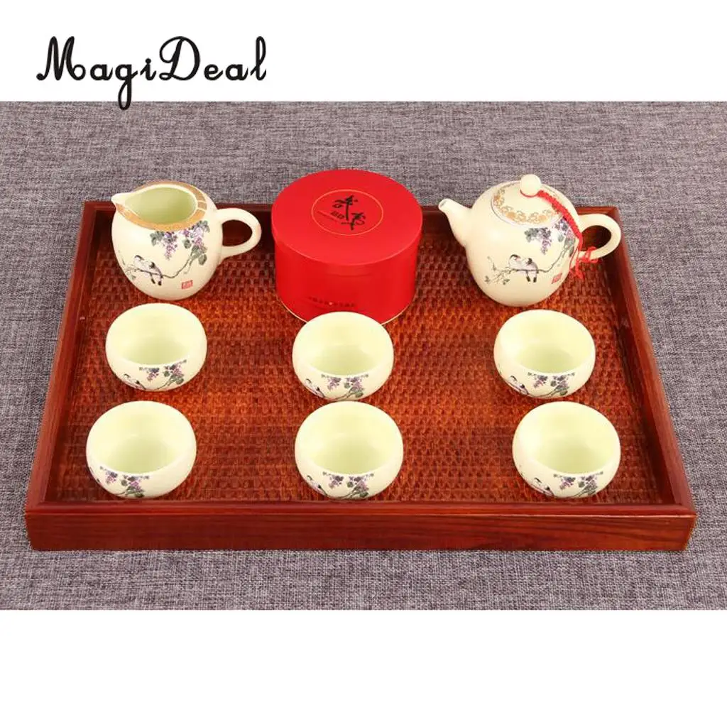 Ротанговый сервировочный поднос для напитков фруктов декоративная тарелка еды