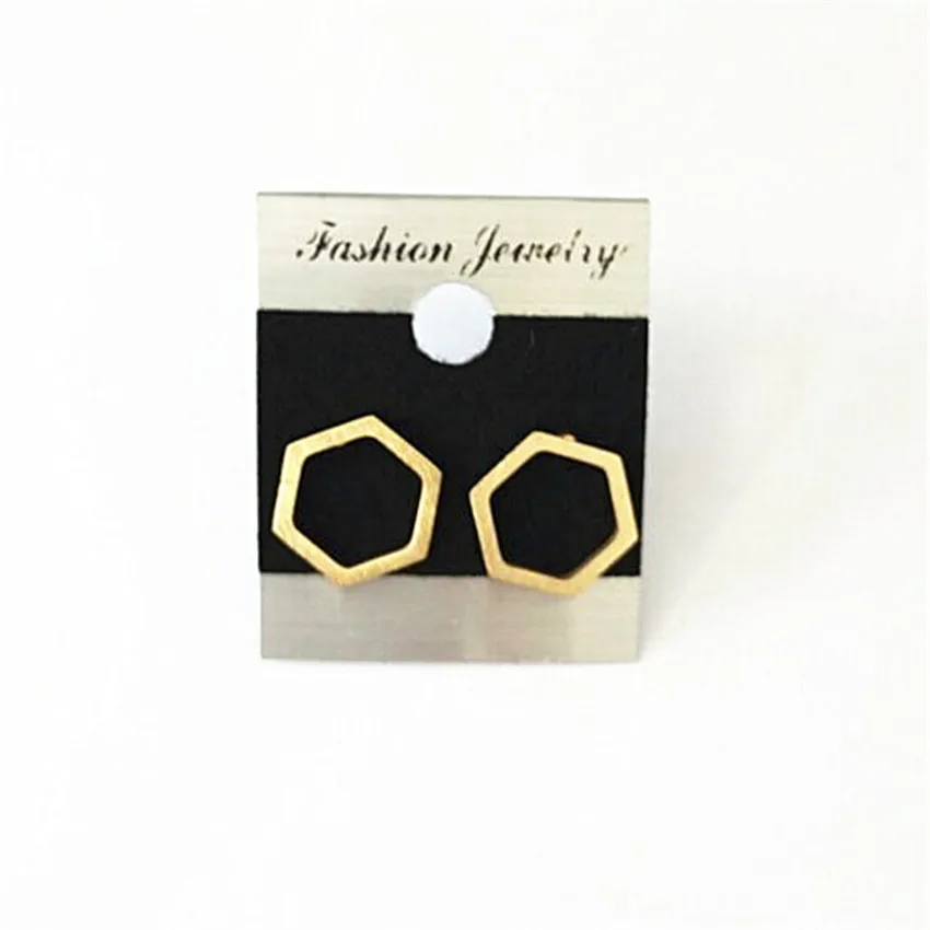 Великолепная сказка геометрический полые шестигранные Post Серьги