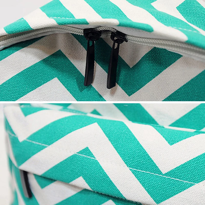 Рюкзак в полоску на молнии для девочек подростков школьный рюкзак Корейском