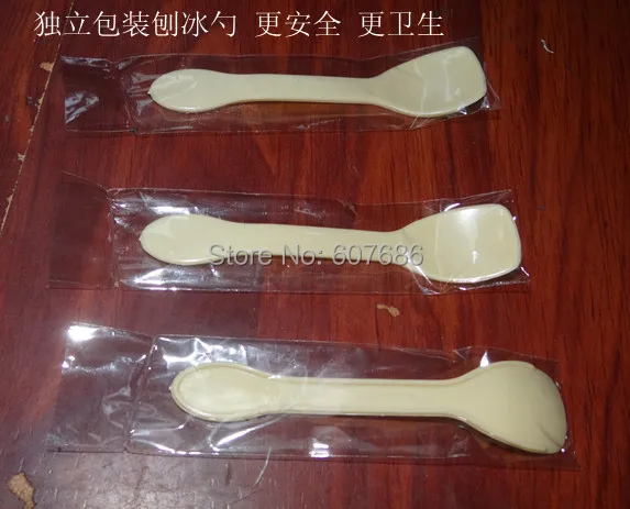 Пластиковая ложка для мороженого замороженного йогурта одноразовая 1000 шт.|plastic